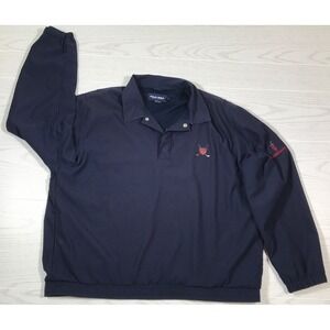Vintage Polo Golf Softshell Jacket Men Large Blue 1/4 Button Mesh Lined 90s